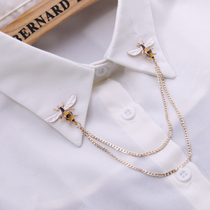 Cute Bee Vintage Brooches Pins Animal Alloy Metal Chain Brooch Broches Man Suit Shirt Collar Tassel Lapel Pin Women Jewelry Gift