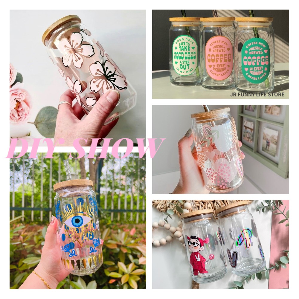 550ml/400ml Glass Cup With Lid And Straw Transparent Bubble Tea Cup Juice Glass Beer Can Milk Mocha Cups Breakfast Mug Drinkware