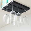 Kitchen No-Punch Goblet Wine Glass Hanging Rack Under Cabinet Inverted Wine Glass Holder Drainer Rack Easy To Install
