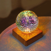 Luminous Led Crystal Ball Lamp Romantic Starry Sky Night Light Bedside Atmosphere Light With Wooden Base Snow Globe Glass Ball