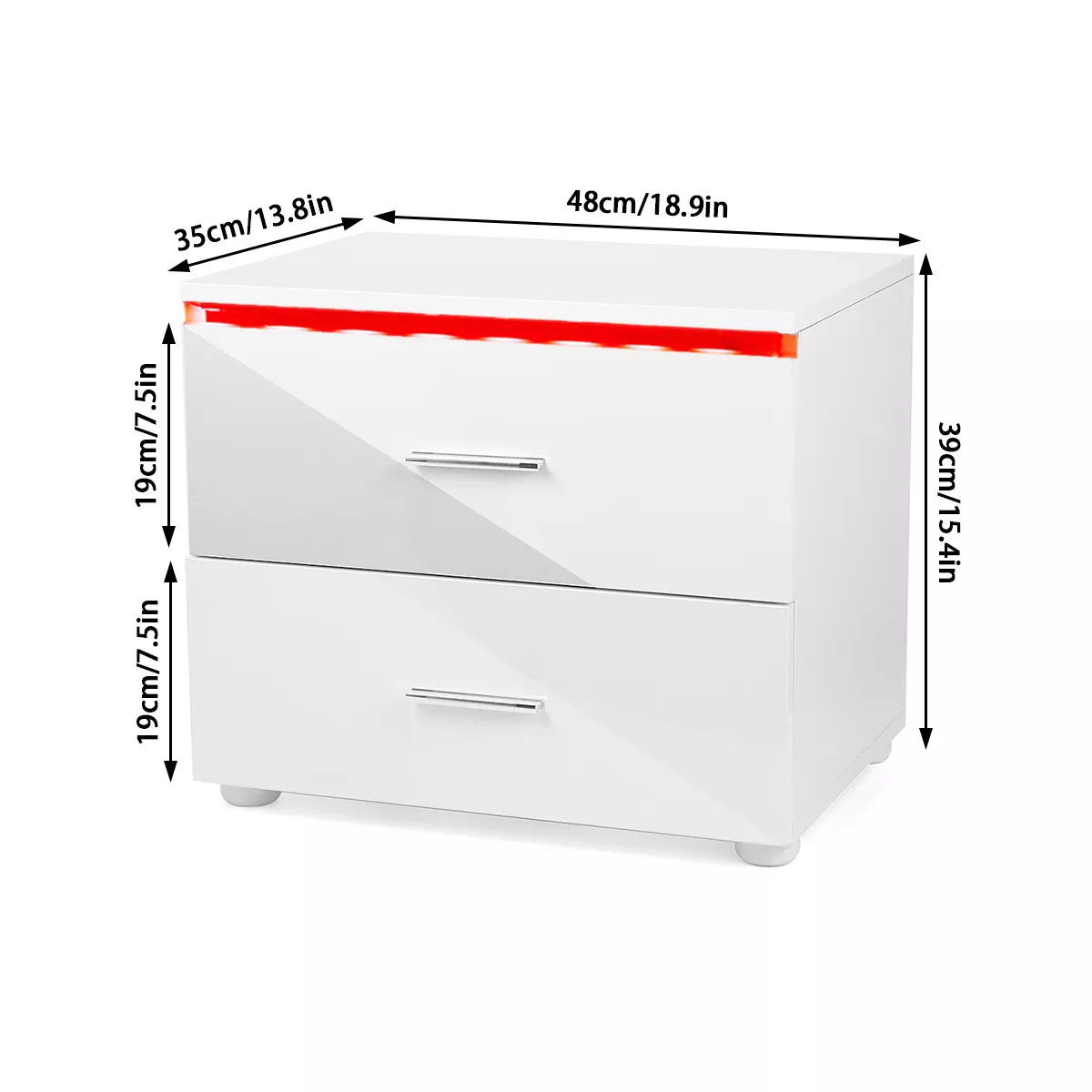 2023 LED Bedside Table Coffee Tea Table With 2 Chest of Drawer Bed Side Table Bedroom Decoration Modern Nightstands Storage Tabl