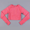 Seamless Yoga Shirts Crop Top long Sleeves Shirts for Women Yoga Sports Fitness Gym cloth Workout Tops Sports Shirts