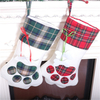 Dog Paw Plaid Sublimation Pet Christmas Stocking for Christmas Decorations