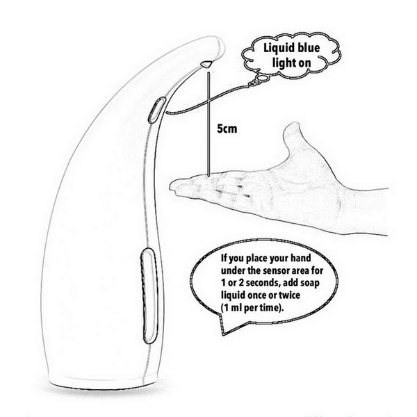 Home Automatic Touchless Inductive Hands Free Standing Sensor Liquid Foam Soap Dispenser 
