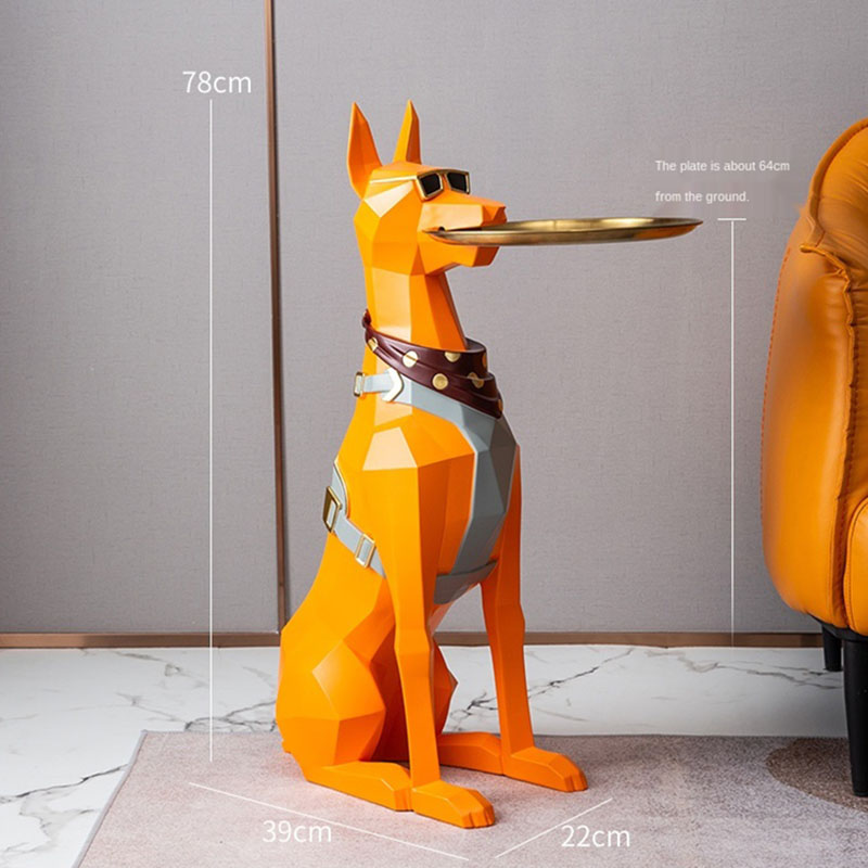 New Nordic Animal Figurines Large Landing Dog Statue Sculpture