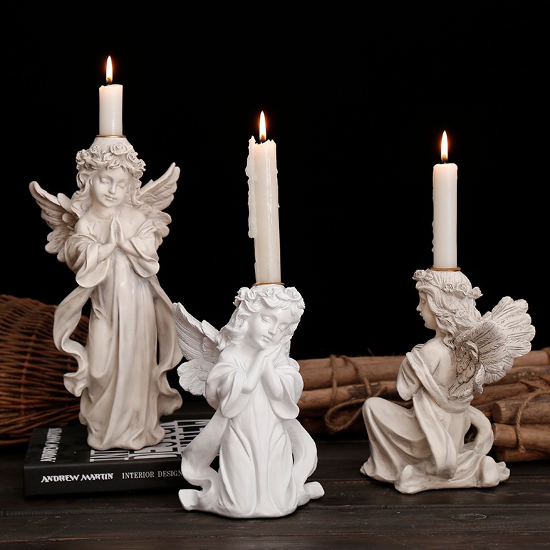 Cute Angel Candle Holder Nordic Home Decorations Resin Craft