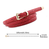 Fashion Thin Snake Belt For Women White Red Ladies Jeans Belts