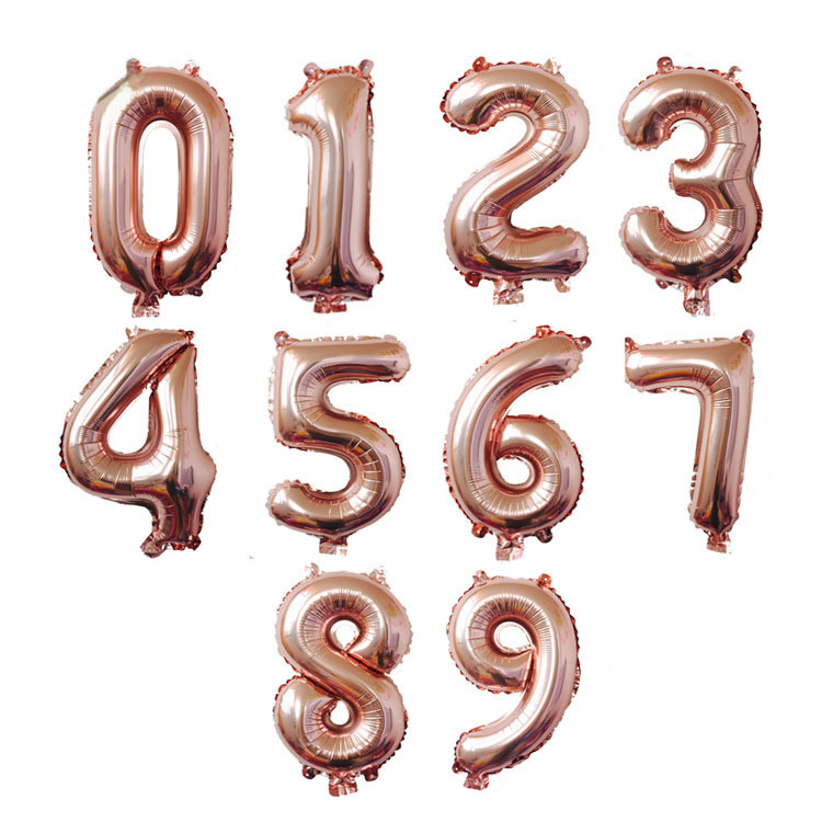 Big Size Gold Sliver Rose Gold Number Balloon Birthday Wedding Party Decorations
