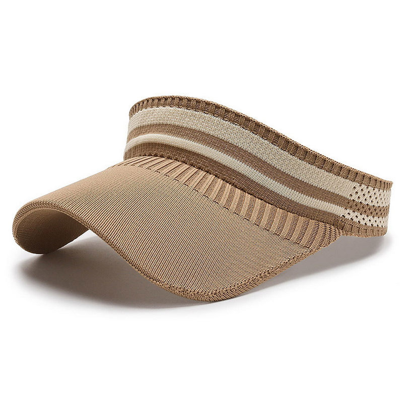 2023 Knitted Wide Brim Baseball Hat Summer Unisex Empty Top Sun Visor Hat Letter Print UV Protection Peaked Cap For Men Women