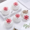  Nordic Rose Peony Outline In Gold Ceramics Flowers With Lid Makeup Organizer Desktop Jewellery Cosmetic Storage Box Container
