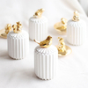  Nordic Cotton Swab Storage Box Organizer Small Animal Plating Ceramic Toothpick Storage With Lid Desktop Finishing Jewerly Box