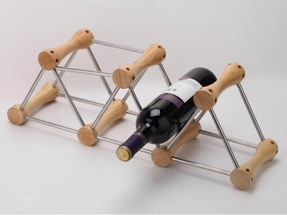 DIY Wooden Wine Holder,Transform Bottle Rack,Kitchen Bar Organizer,Stainless Steel Rod
