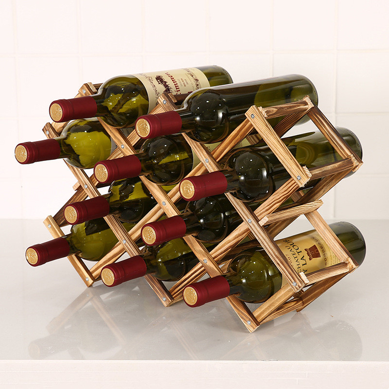 Folding Wooden Wine Rack High Endurance Red Wine Wines Rack Storage Wines Bottles Organizers Cabinet Storage Wooden Wine Shelves