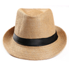 Hot Fashion Summer Casual Unisex Beach Trilby Large Brim Jazz Sun Hat Panama Hat Paper Straw Women Men Cap With Black Ribbon