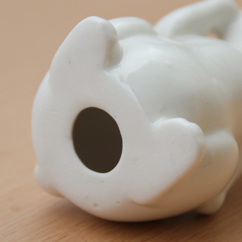 Pure White Easter Animal Miniatures Rabbit Ceramic Figurines Home Decoration China Gift, Modern Statue Desk Ornament