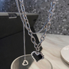 2023 New Senior Fashion Women Pendant Necklaces Fine Double Link Chain Metal Heart Party Necklace Jewelry Gift