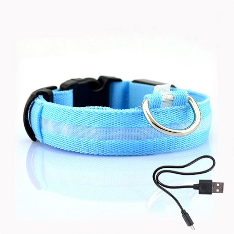 Led Dog Collar Light Anti-lost Collar For Dogs Puppies Night Luminous Supplies Pet Products Accessories USB Charging/Battery