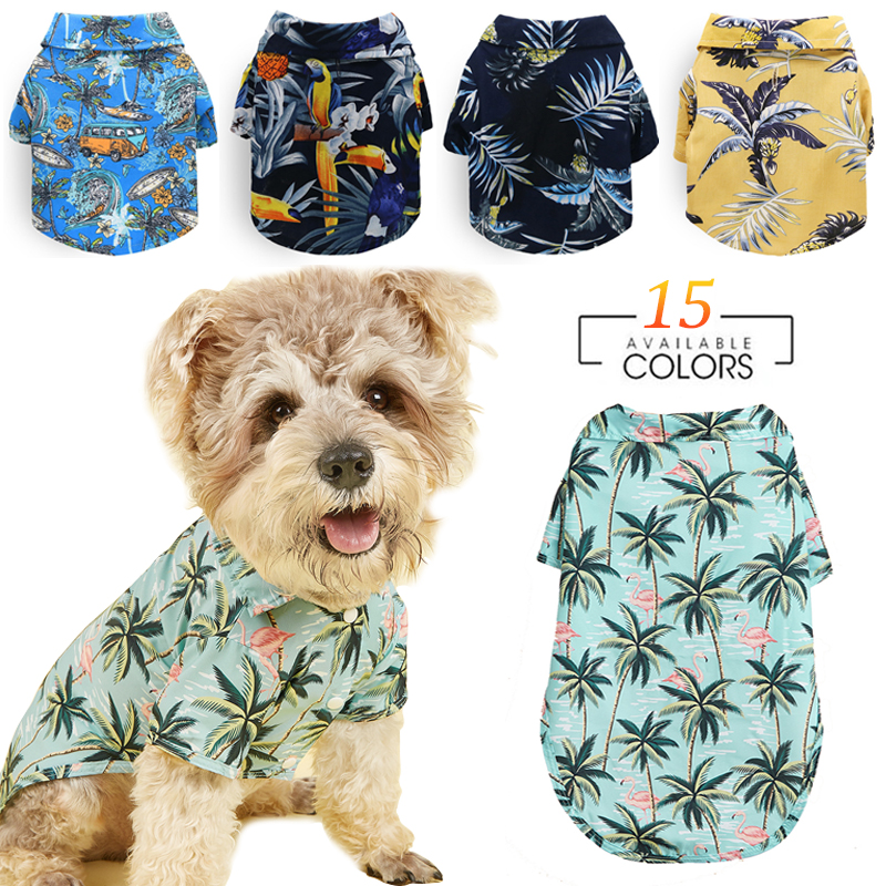 Hawaii Dog Clothes Summer Beach Pet T-Shirt For Small Medium Larger Dogs Puppy Cat Chihuahua Clothing Pet Costume Coat
