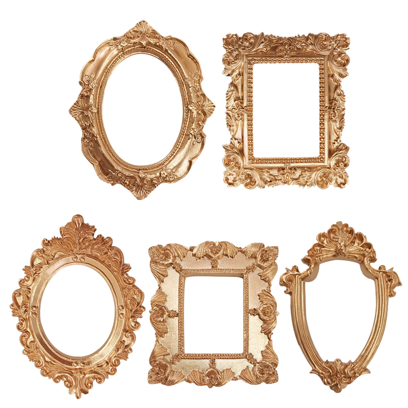 Mini Photo Frame Shooting Props Retro European Embossed Photography Background Nail Art Earrings DIY Jewelry Photo Frame Decor