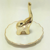 Lovely Dog Dish Rose Gold Kitty Table Decor Stand Ring Holder Ceramic Jewelry Tray Trinket