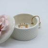 Modern Simple White Small Ceramic Gifts Round Jewelry Box