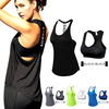 15% spandex Fitness Sports Yoga Shirt Quickly Dry Sleeveless Running Vest Workout Crop Top Female T-shirt