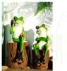 3D Craft Resin Creative Thinking Reading Frog Model Figurine