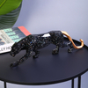 Resin Leopard Statue Modern Abstract Geometric Style Animal Panther Figurine
