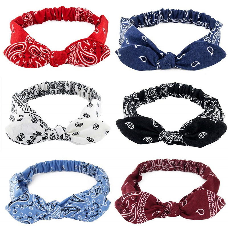 New Women Suede Soft Solid Print Headbands Vintage Cross Knot Elastic Hairbands