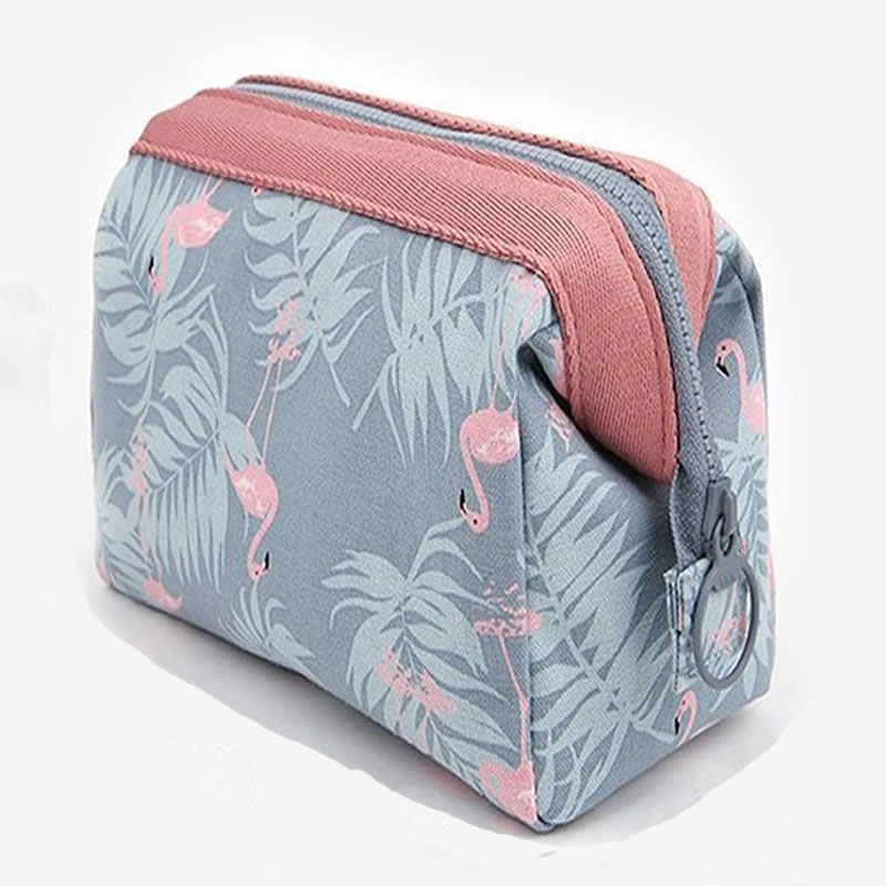  Mini Solid Color Flamingo Travel Toiletry Storage Bag Beauty Wash Pouch
