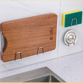 Sink Sponge Rack Drain Storage Shelf Stainless Steel Kitchen Wire Ball Rag Organizer Holder Self Adhesive Storage Rack Wall Hook