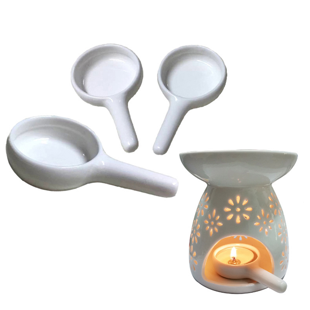  Classic American White Ceramic Scented Candle Holders Incense Essential Oil Lamp Tealight Candle Holder Yoga Oil Burner Ornament