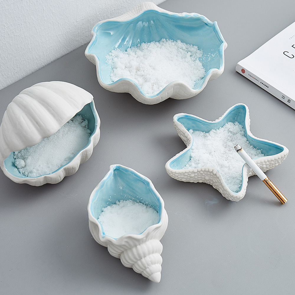 Conch Serie Jewelry Tray White Porcelain Jewelry Display Plate Necklace Necklace Earrings Display Storage Box Decorative Jewelry
