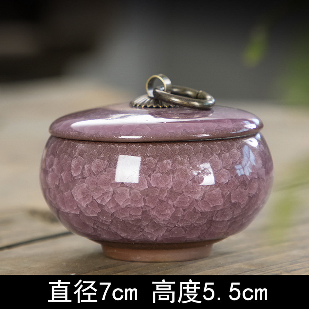 Creative Crack Ceramic Mini Tea Caddy Household Portable Storage Jar with Lid Cosmetic Jewelry Storage Box Gift Home Decoration