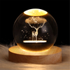 60mm 3D Crystal Moon Ball Night Light Glass Sphere Snow Globe Engraved Solar System Moon Home Decor Astronomy Gift