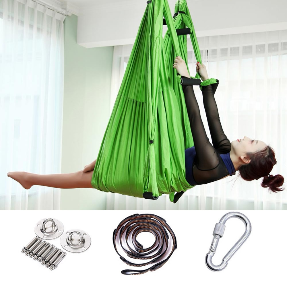 2.5*1.5m Anti-Gravity Yoga Hammock Flying Swing Aerial Traction Device Swing Trapeze Set Home Gym Hanging Belt