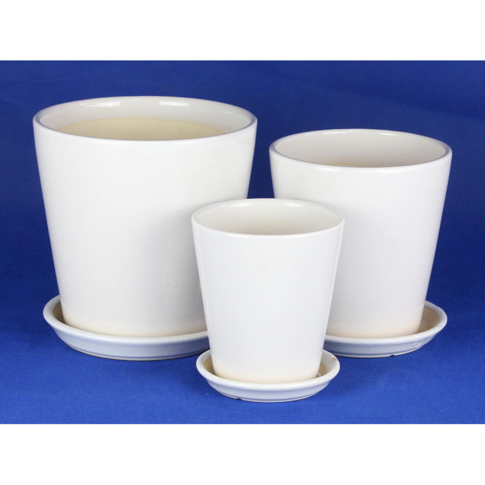 Modern Ceramic Pots Flower Pot Outdoor Indoor Garden Planters Plant Containers With Drain Hole And Saucer Home Decoration