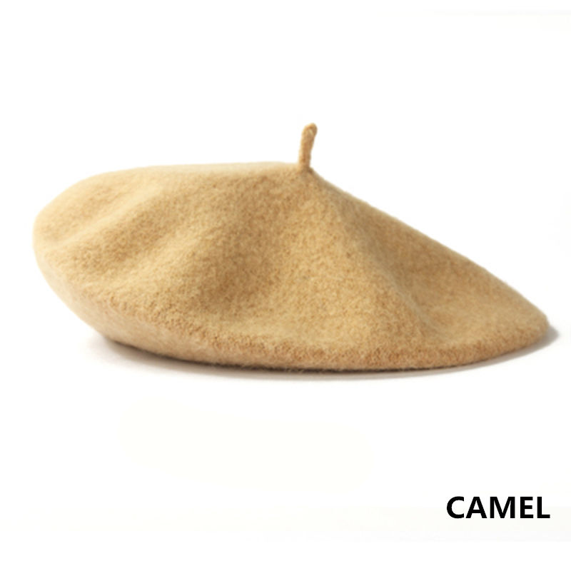 Unisex Vintage Plain Beret Hats French Berets Warm Wool Spring Winter Beanie Hat Women Girl Street Cap Winter Berets Women Men