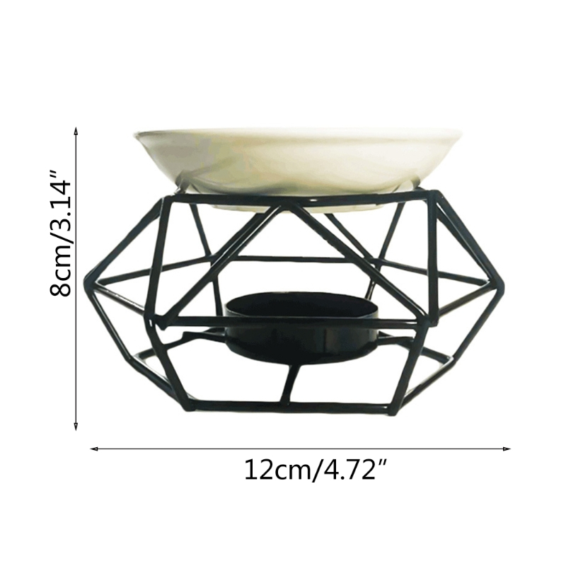 New Aromatic Oil Burner Romantic Ceramic Tealight Candle Holder Iron Oil Burner Wax Melt Burner Warmer Aroma Diffuser Home Decor
