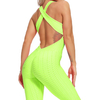  Women Halter Yoga Set Black Activewear Sexy Bandage Sleeveless Jumpsuit Skinny Rompers Solid Elastic Bodycon Fitness Sport Suits