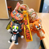 Car Key Chain Tom Cute Anime Cartoon Pendant Doll Bag Pendant Keychain for Girls Figures Accessories