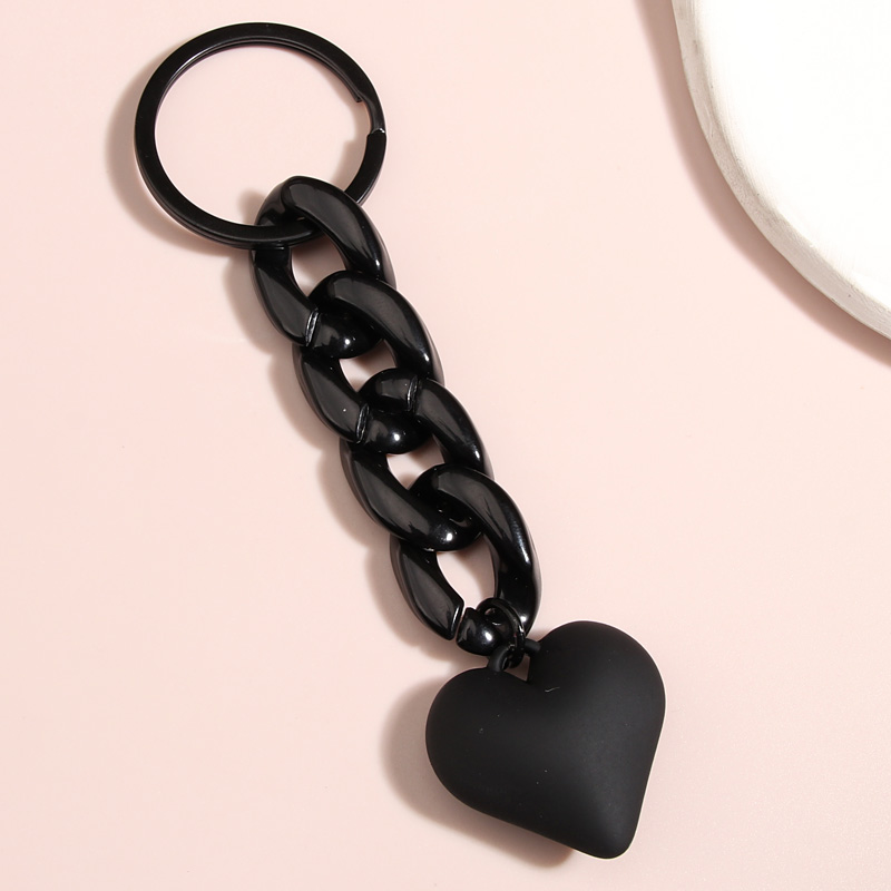 Handmade Heart Keychain Acrylic Plastic Link Chain Key Ring For Women Girls Handbag Pendant Accessorie Car Keys Jewelry Gifts