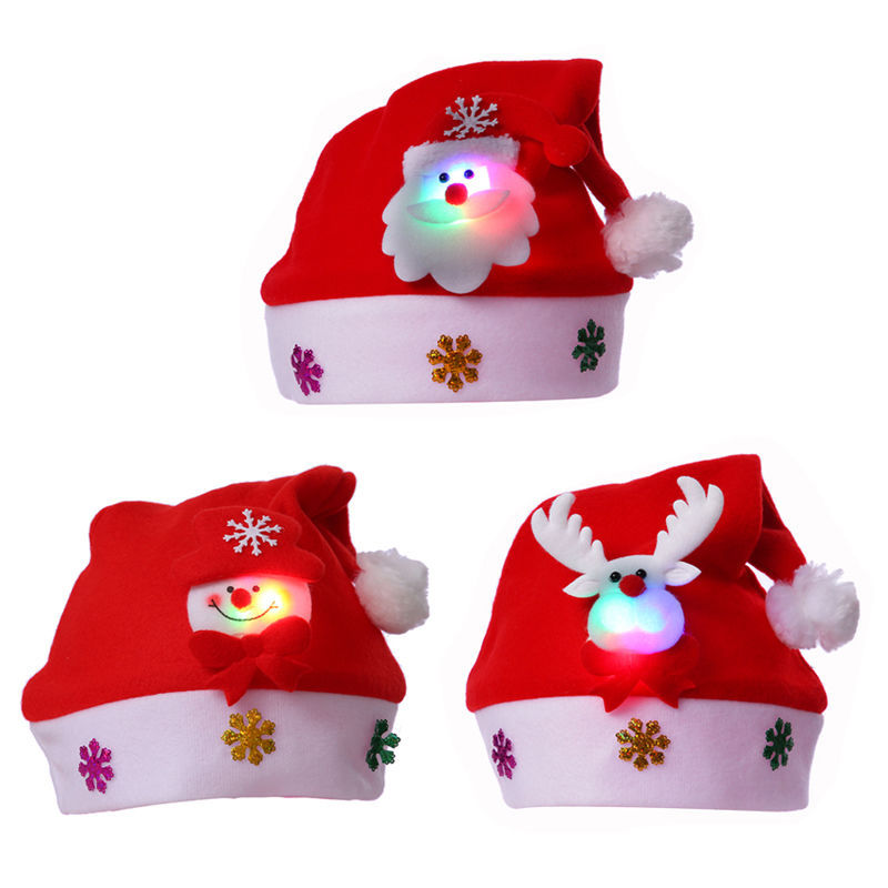 Winter Holiday Christmas Party Pompom Luminous Hat Knitted Hat