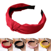 Wide Top Knot Hair Bands For Women Headdress Solid Color Cloth Headband 
