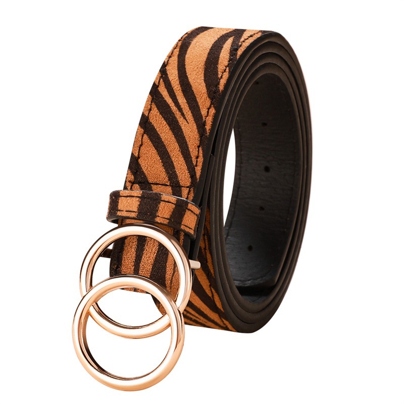 Diamond-studded Snap Button Simple Fashion Decorative Jeans Double Ring Buckle Belt