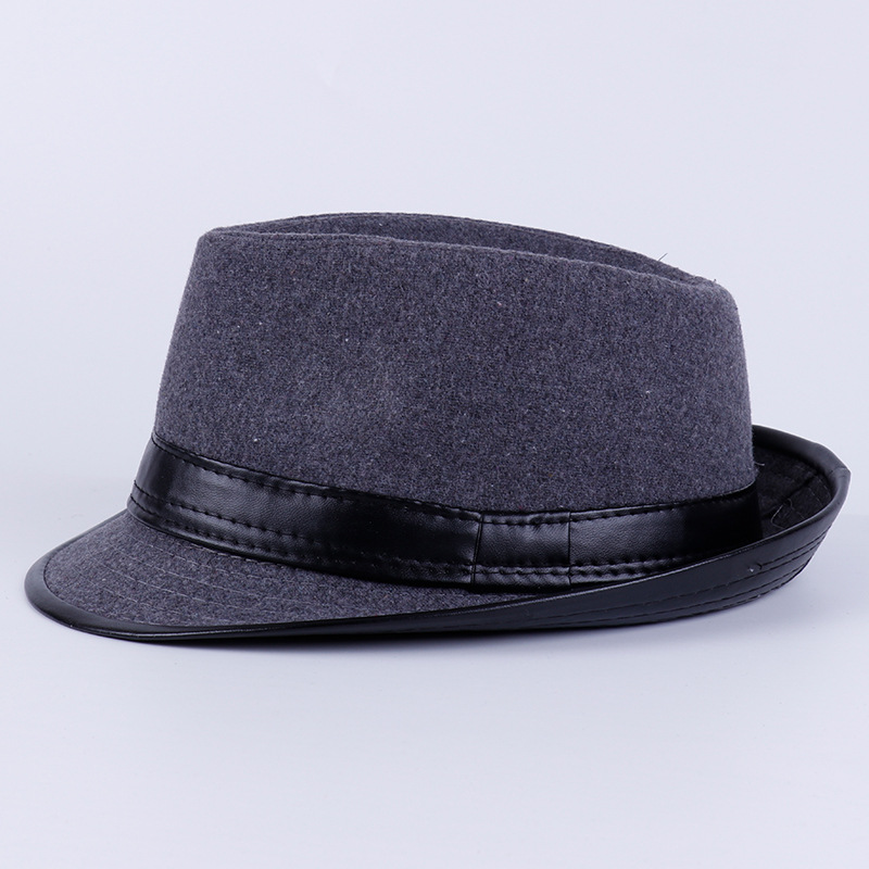  Winter Solid Fedoras For Men Top Jazz Hat Adult Bowler Hats Classic Version Chapeau Hats