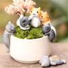 6Pcs/Set Funny Neko Atsume Meow Mochi Dango Cat Flower Pot Micro Landscape Mini Doll Balcony Decorations Flower Pot