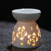 White Ceramic Oil Burner Melt Wax Warmer Diffuser Candle Holder Valentine&#39;s Day Christmas Gift Hollowed Out Aromatherapy Stove