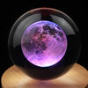 60MM80MM 3D Crystal Moon Ball Glass Sphere Snow Globe Laser Engraved Solar System Miniature Model Home Decor Astronomy Gift