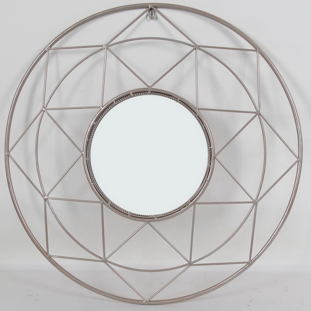 Creative Decorative Long Tassel Pendant Metal Round Mirror Golden Wall Hanging Ornaments Home Decor Mirrors